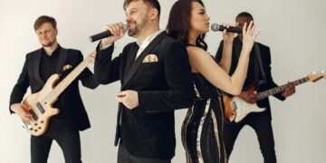 band performing live