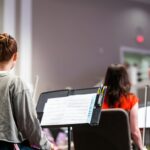 musicians preparing for live show