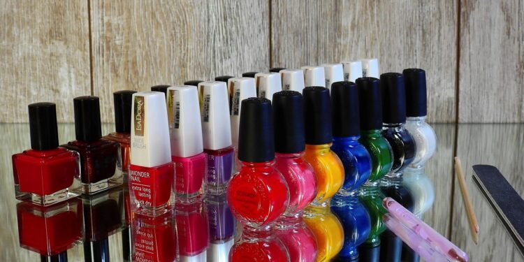 abstract colorful nail design