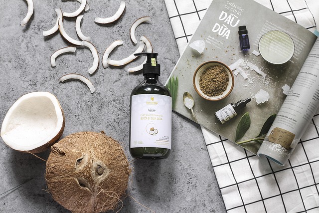 Bottles of sulfate-free shampoos for curly hair