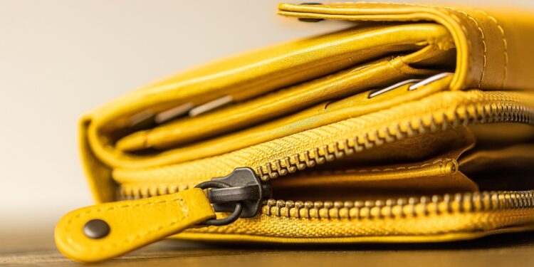 designer wallet close up