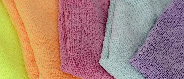 Colorful microfiber cleaning cloths