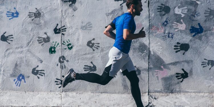 man running tank top