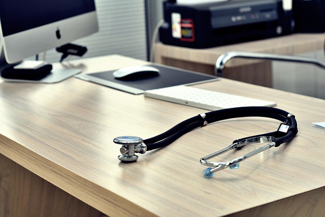 illustration of a medical professional examining a patient chart