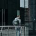 minimalist backpack urban setting