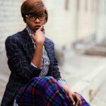 modern plaid skirt outfit