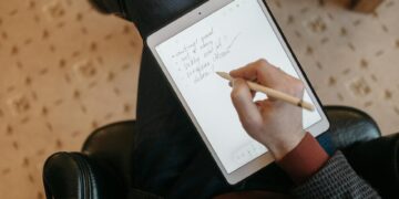 person writing product review