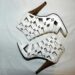 silver high heel shoe