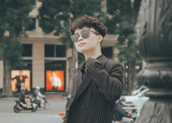 stylish person on city street