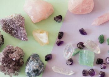 variety of gemstones and crystals