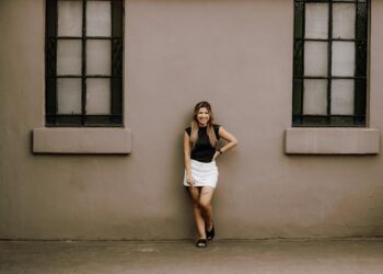 white skirt outfit