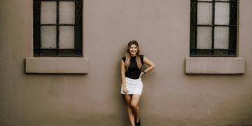 white skirt outfit