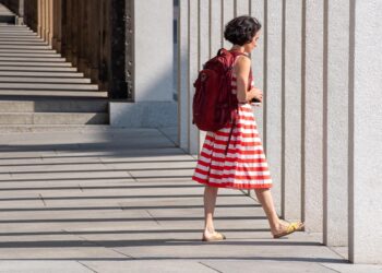 woman choosing daytime date outfit
