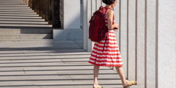woman choosing daytime date outfit
