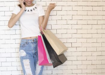 woman choosing amazon outfit for date