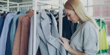 woman exploring wardrobe