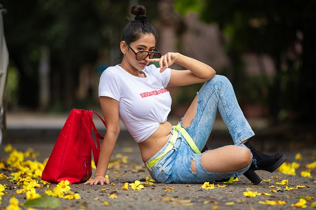 Woman wearing a casual t-shirt dress from Amazon