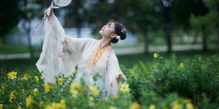 woman wearing a floral dress