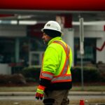 worker wearing durable workwear