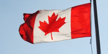 Canadian flag with diverse products