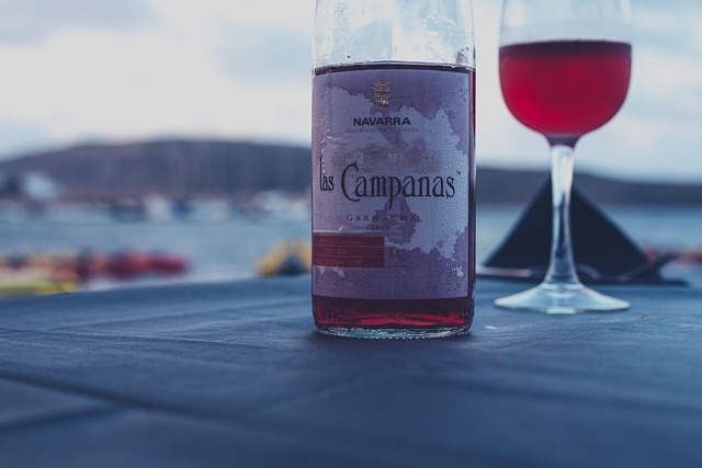 Close-up of a wine bottle label for a dry white wine