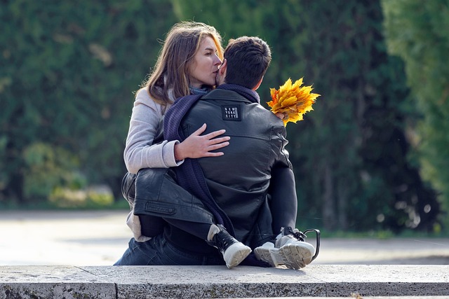 Couple embracing happily in the Love Island villa