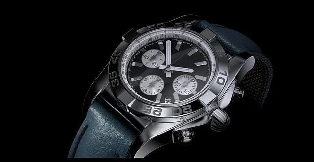 A luxury silver chronograph watch with a leather strap