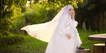 modern halter wedding dress