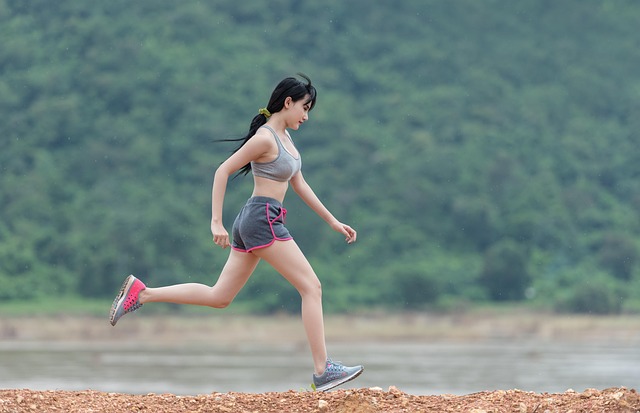 Trail running sneakers in a natural setting