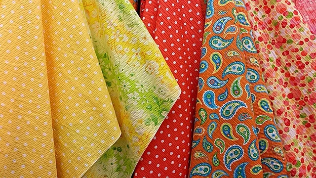 Pucci: Colorful patterned fabrics with polka dots and paisley
