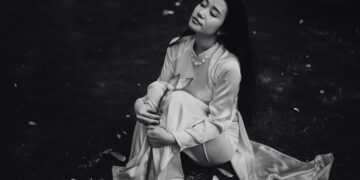 woman in flowy dress