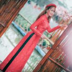 woman wearing long dress