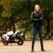 women wearing leather jacket