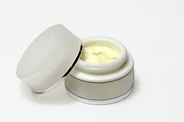 An open jar of face moisturizing cream